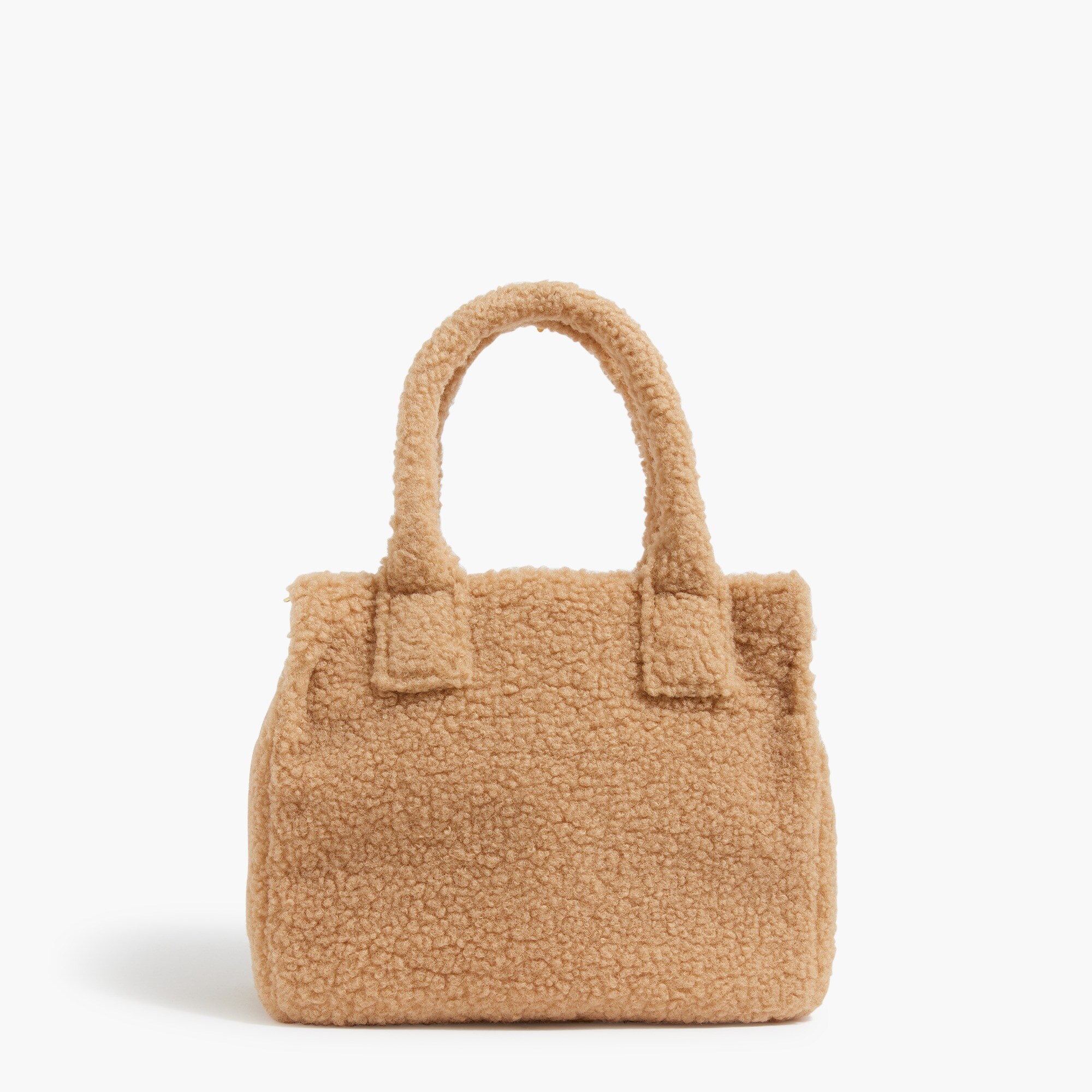 small sherpa structured tote bag for women