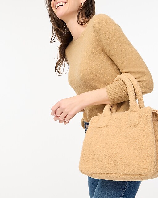 womens Small sherpa structured tote bag