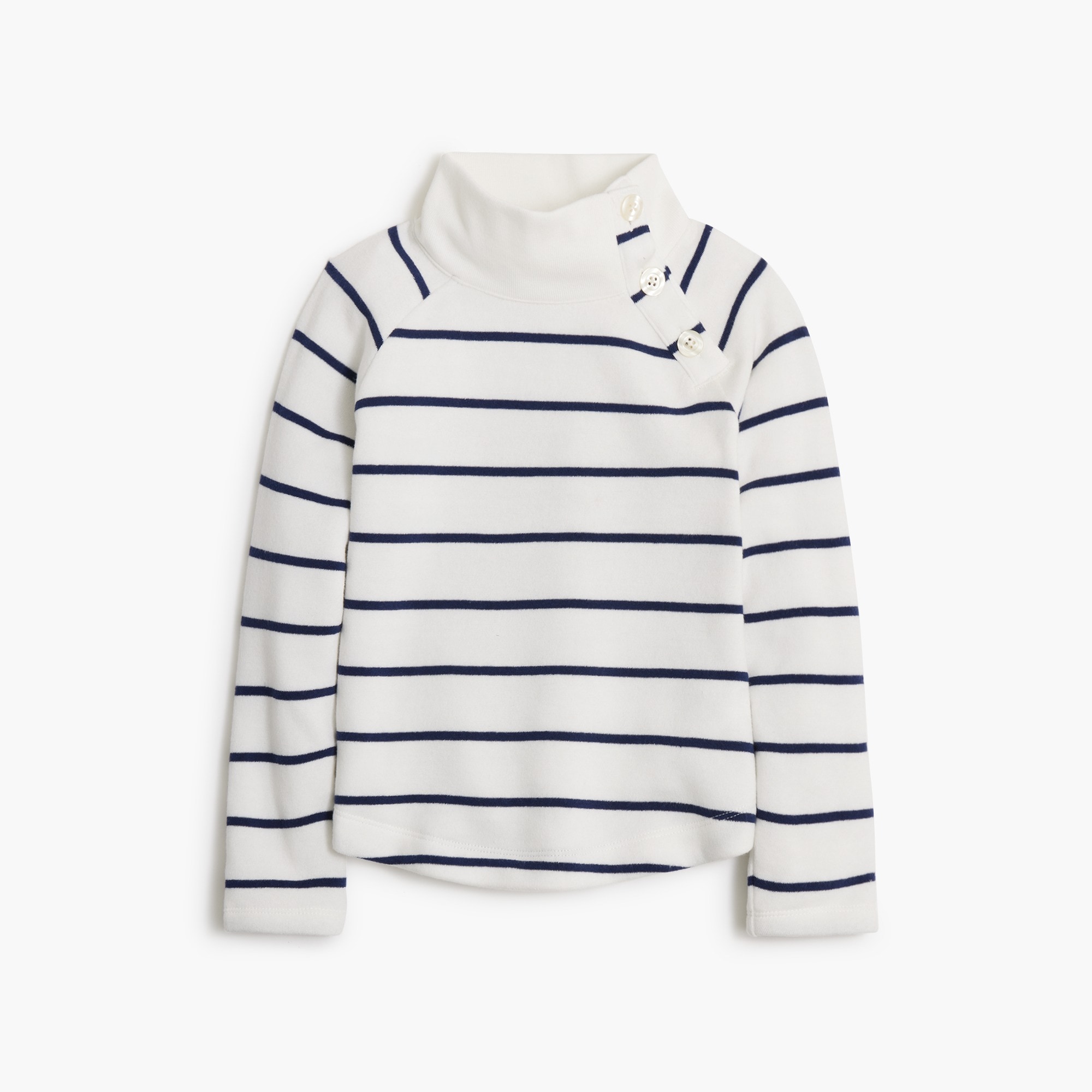 Girls' wide button-collar pullover sweatshirt