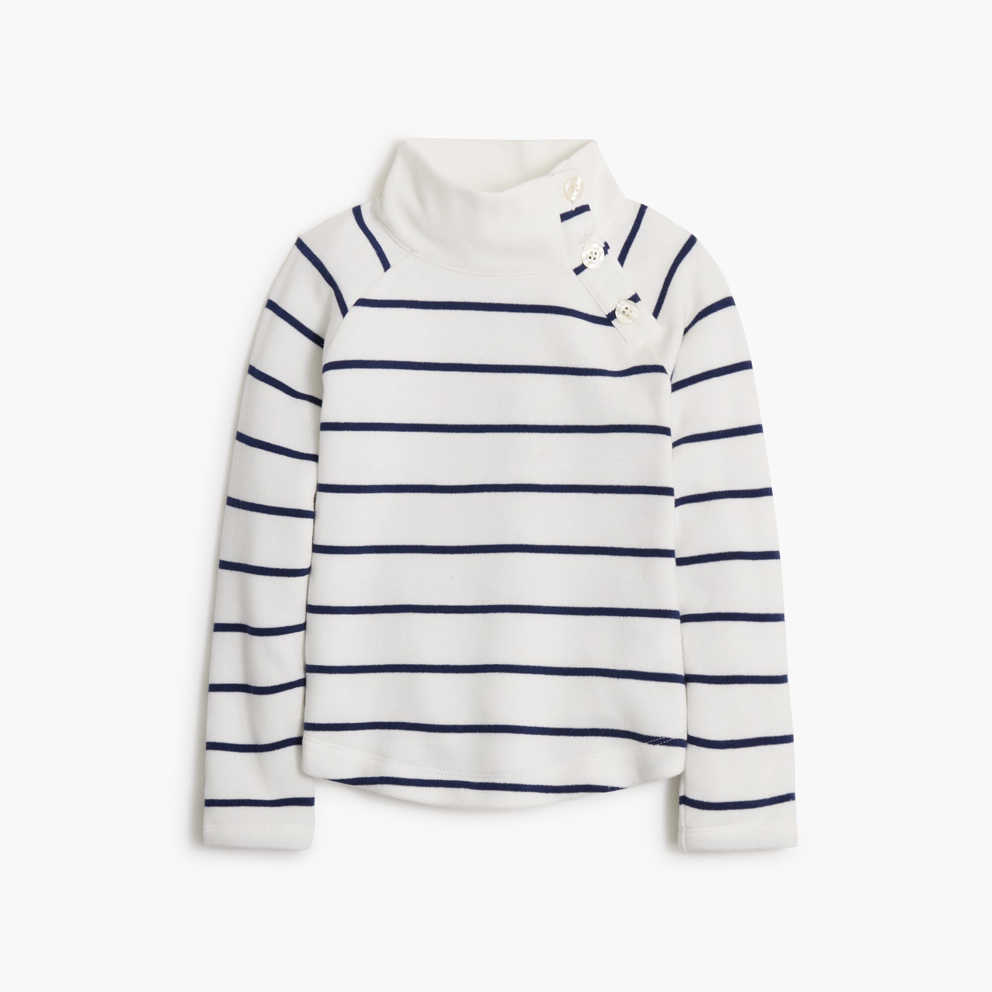  Girls' wide button-collar pullover sweatshirt