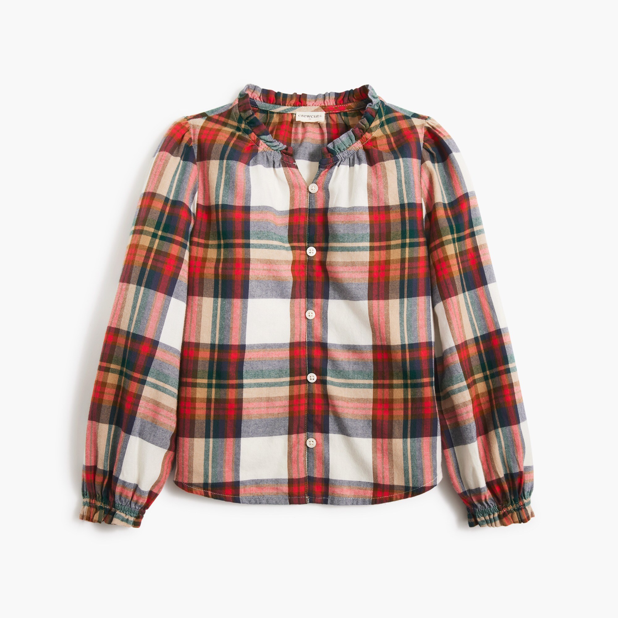 Girls' plaid flannel shirt