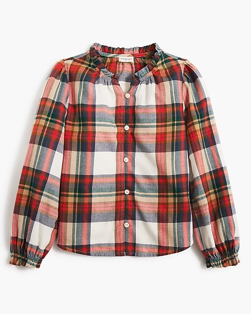 girls Girls' plaid flannel shirt