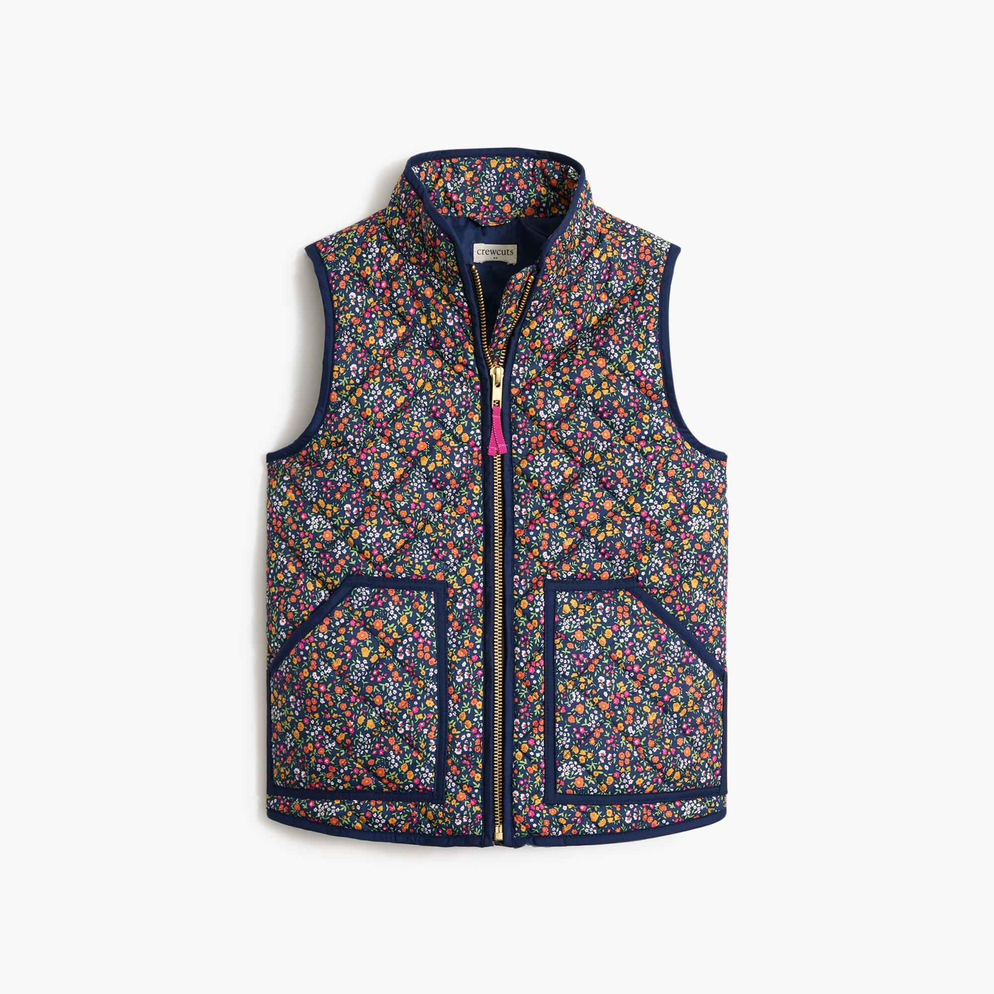 Girls' printed quilted vest