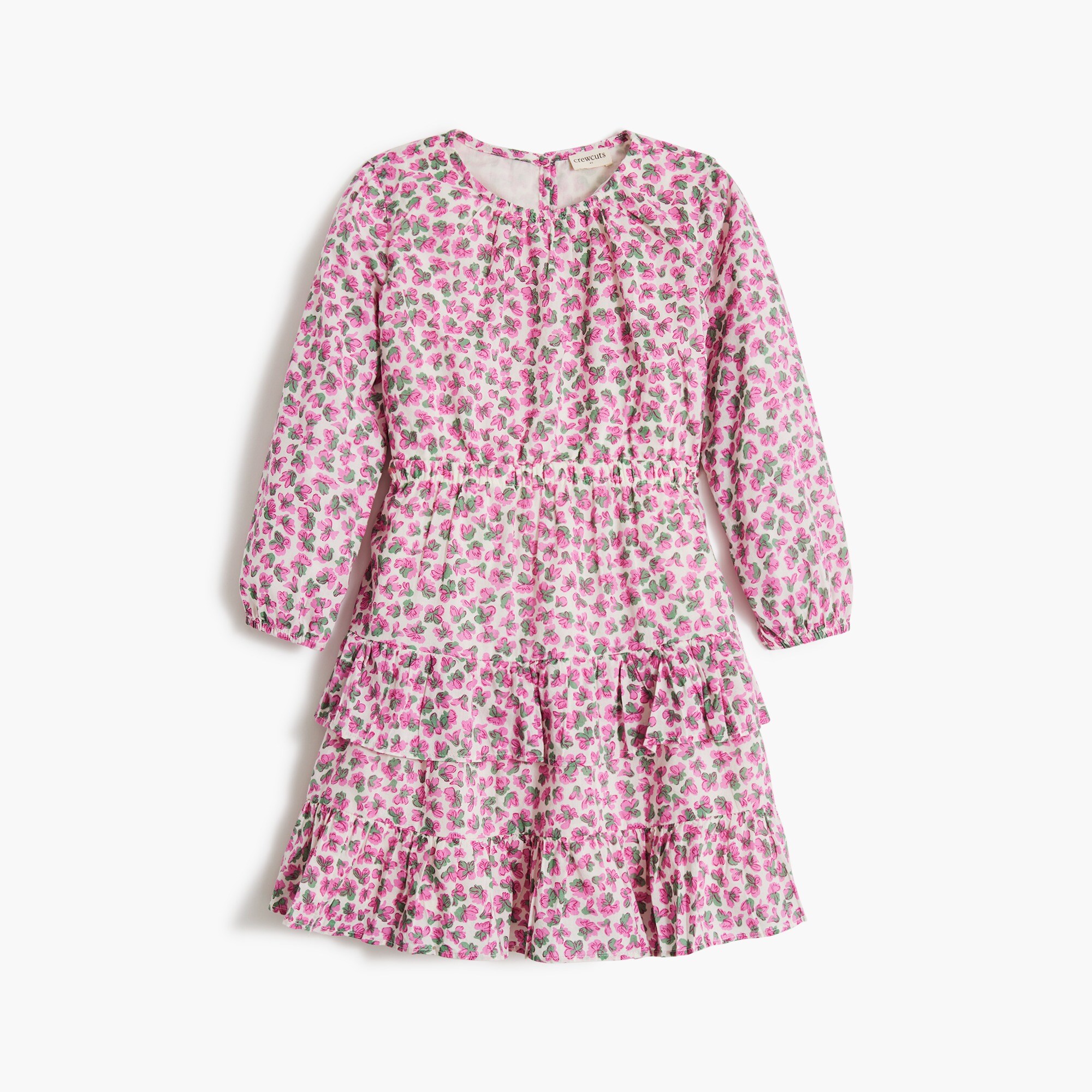 factory: girls' long-sleeve floral dress for girls