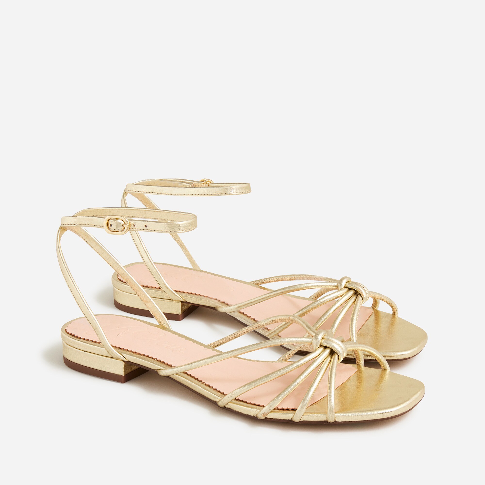 シェリー Hazel Strappy Sandals In Metallic Leather For Women | J.Crew