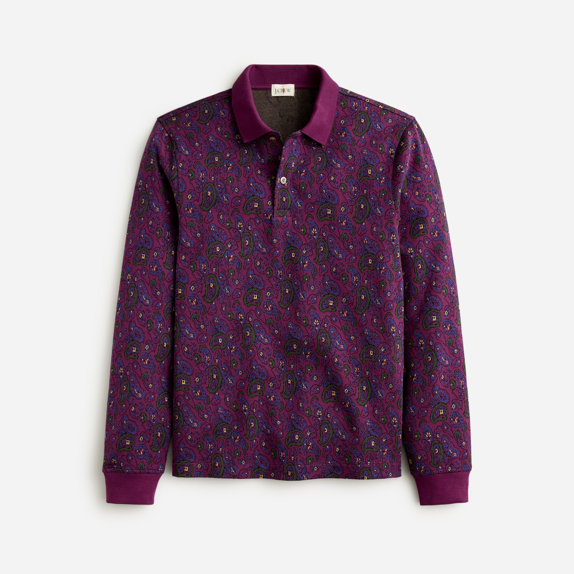 Long-sleeve Polo Shirt In Double-knit Jacquard For Men | J.Crew