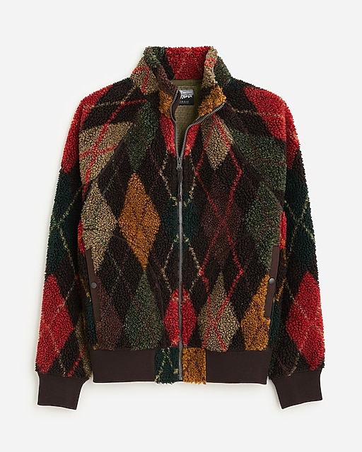  Nordic sherpa fleece jacket in mixed argyle