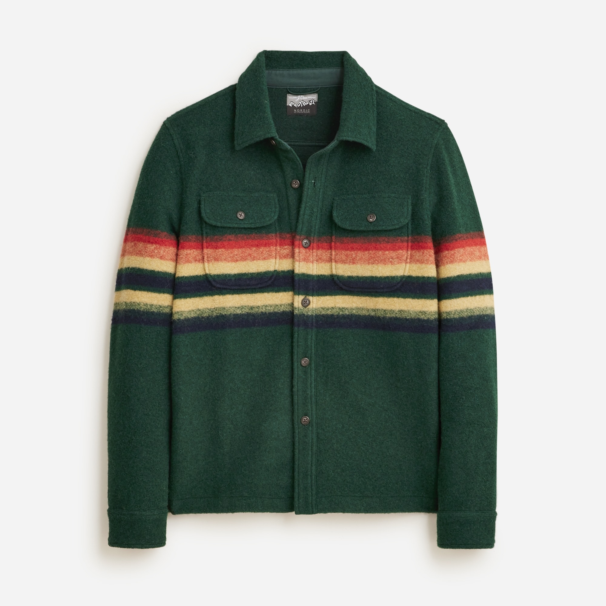 Nordic Wool-blend Blanket-stripe Shirt-jacket For Men | J.Crew