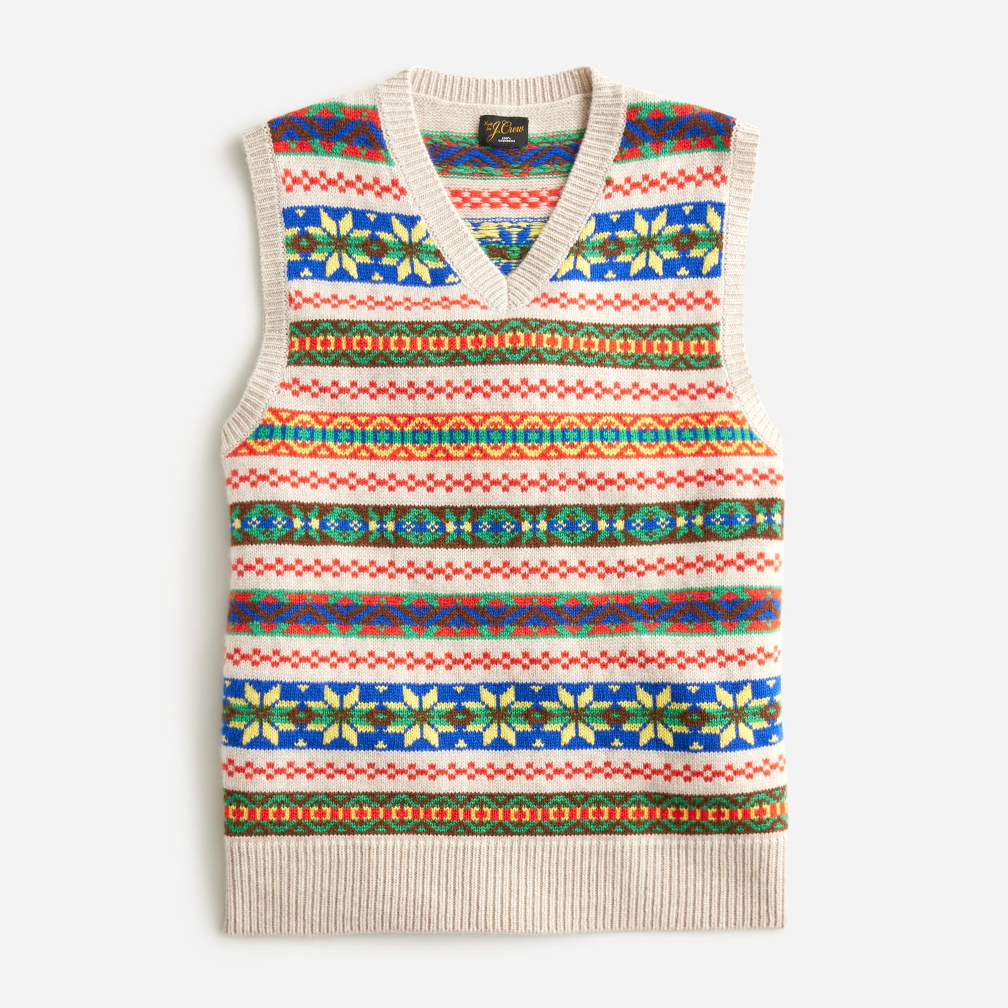 Cashmere Fair Isle Sweater-vest For Men | J.Crew