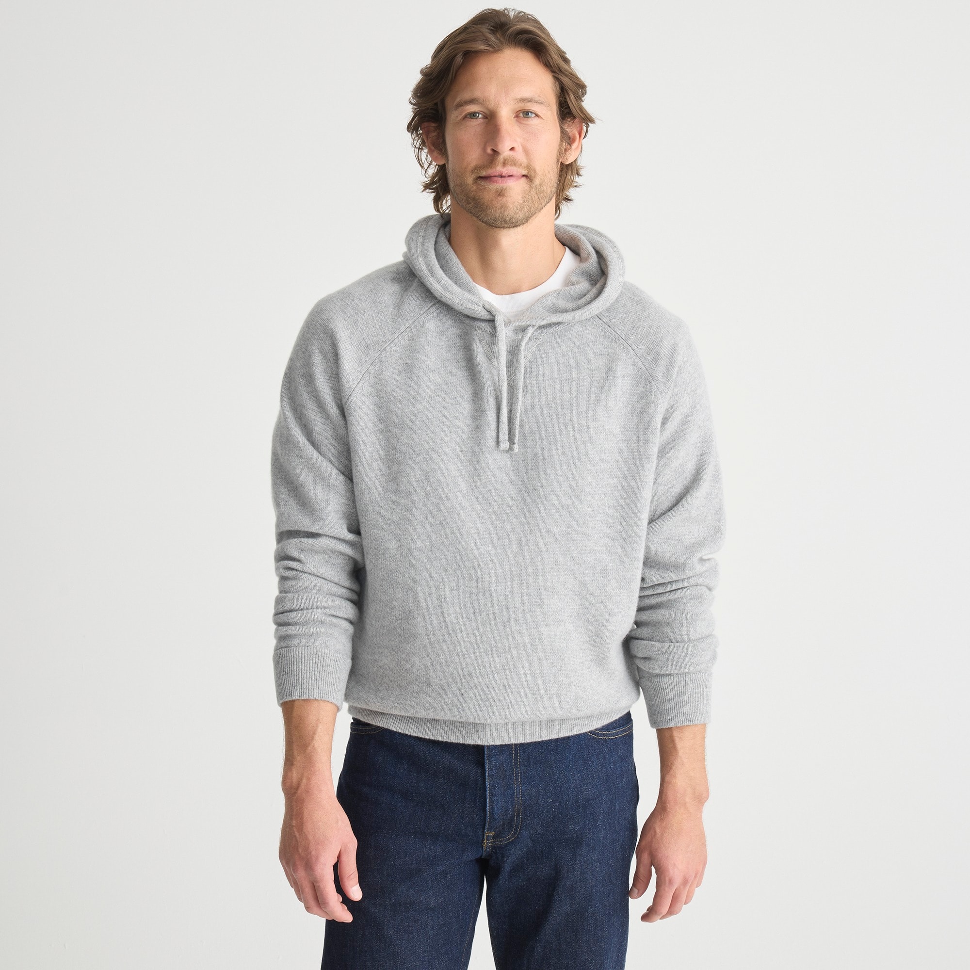J.Crew Midweight Cashmere Raglan Sleeve Hooded Sweater