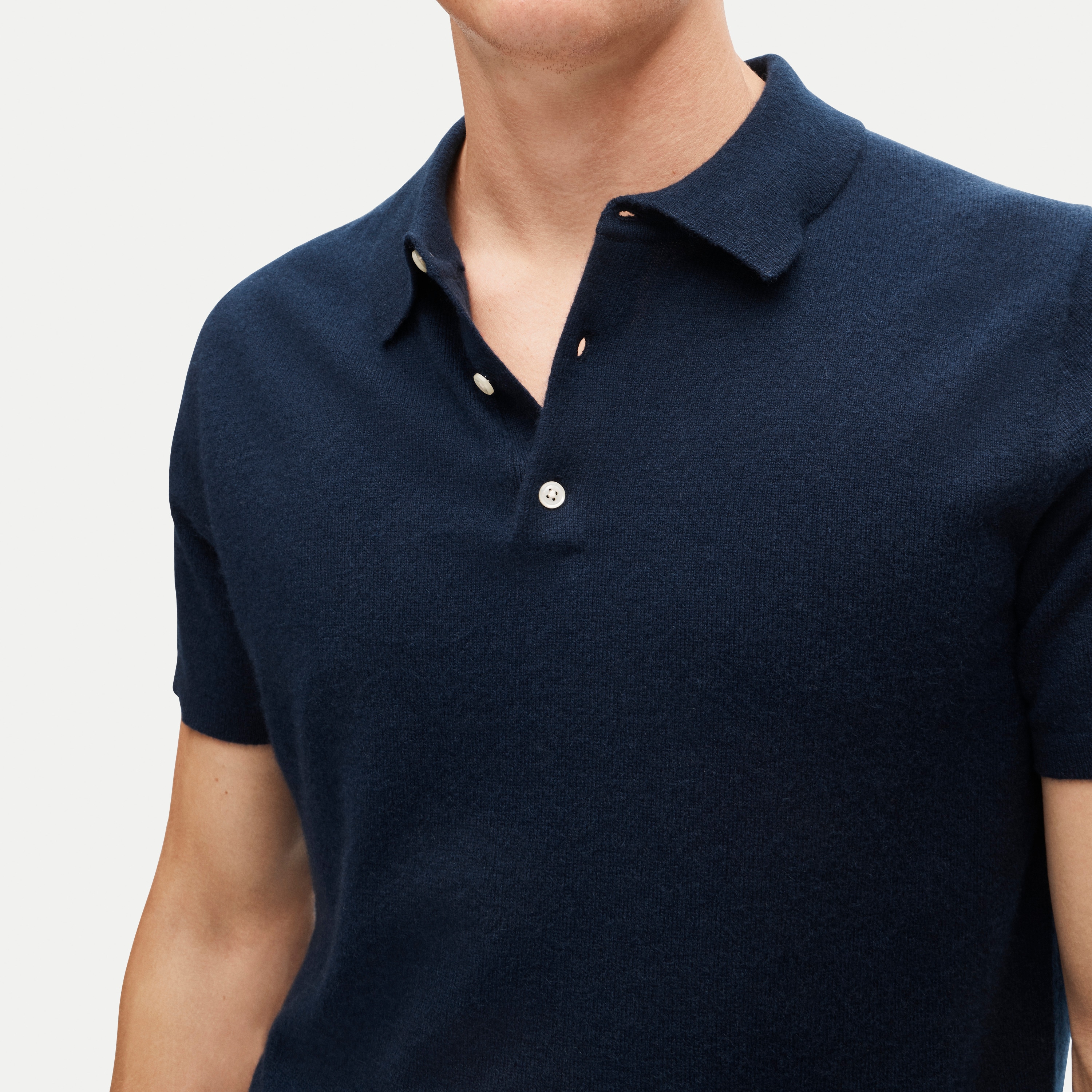 Cashmere short-sleeve sweater-polo