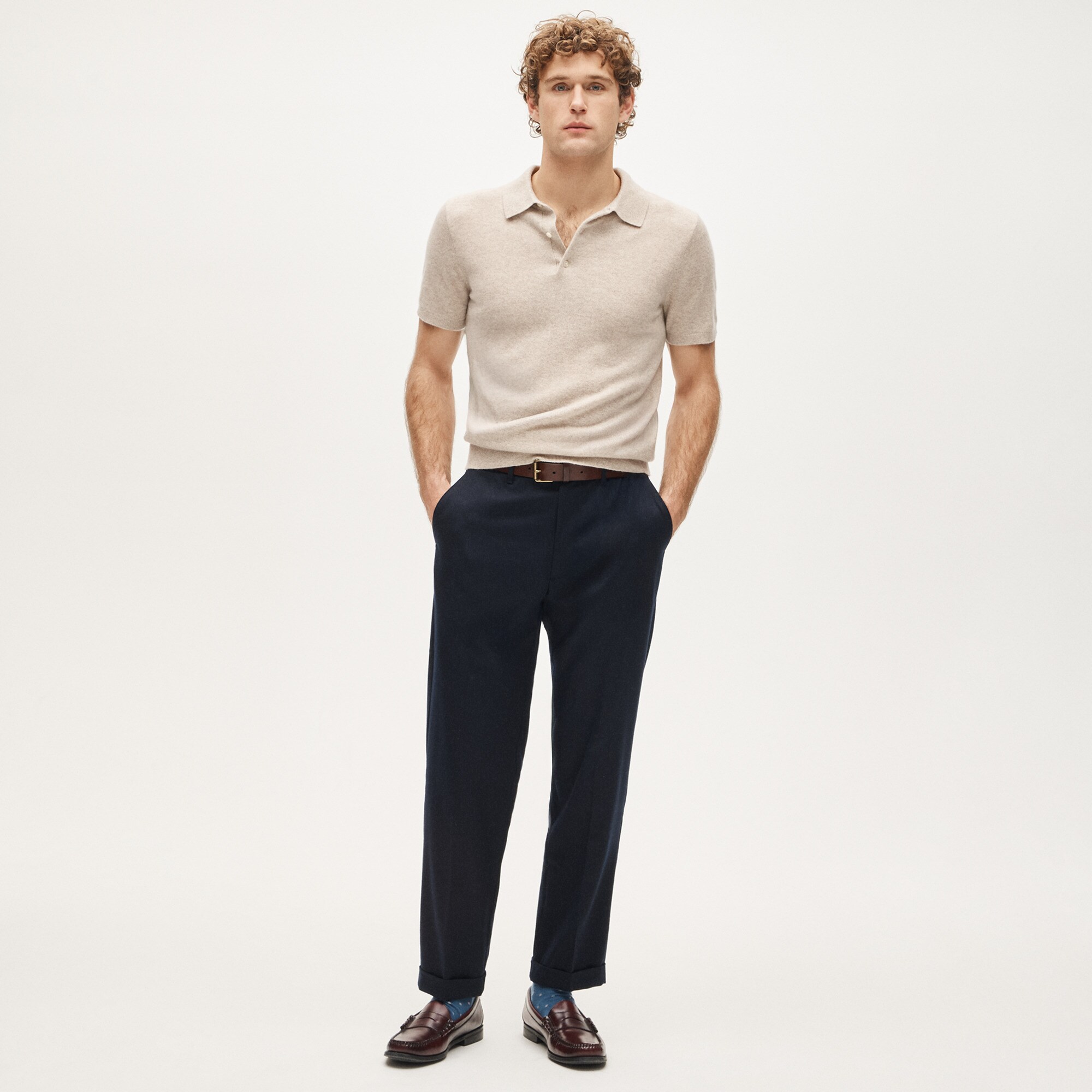 Short-sleeve Cotton Seed-stitch Sweater-polo For Men | J.Crew