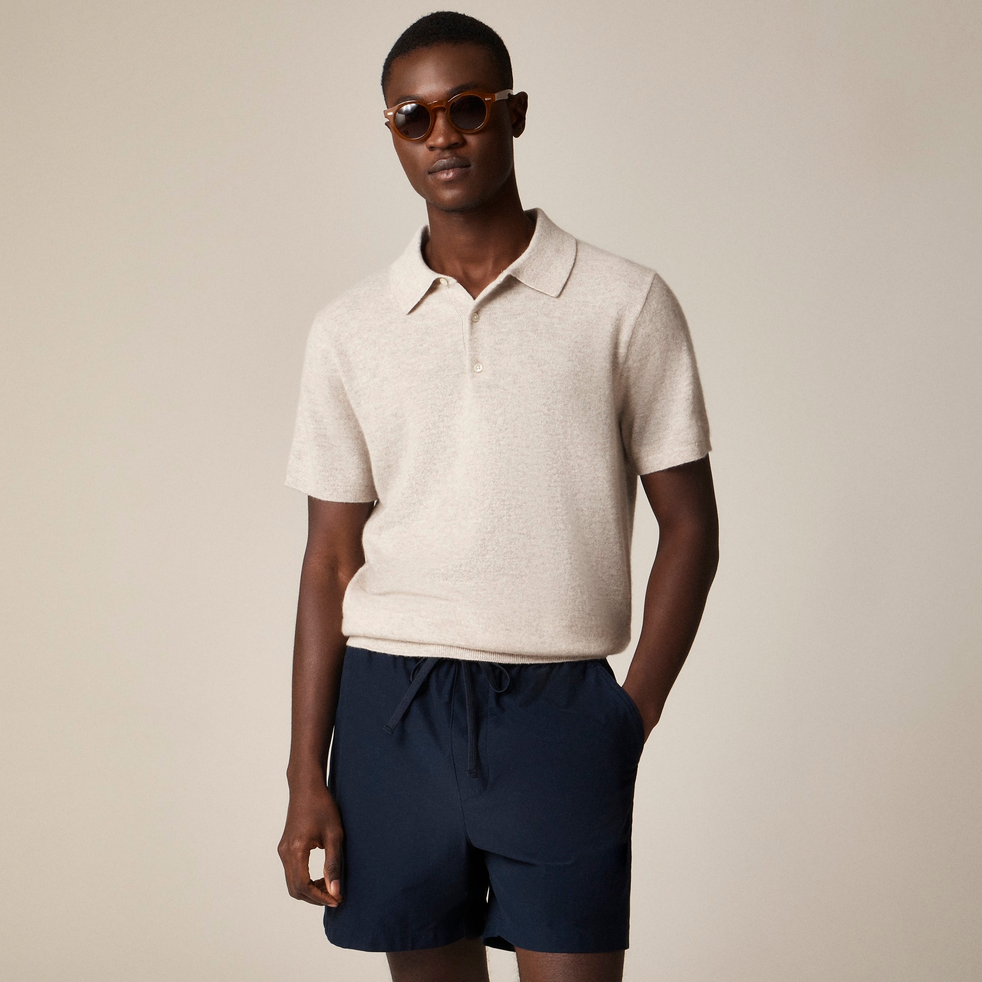  Cashmere short-sleeve sweater-polo