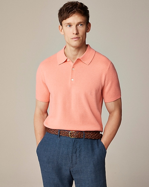 mens Cashmere short-sleeve sweater-polo