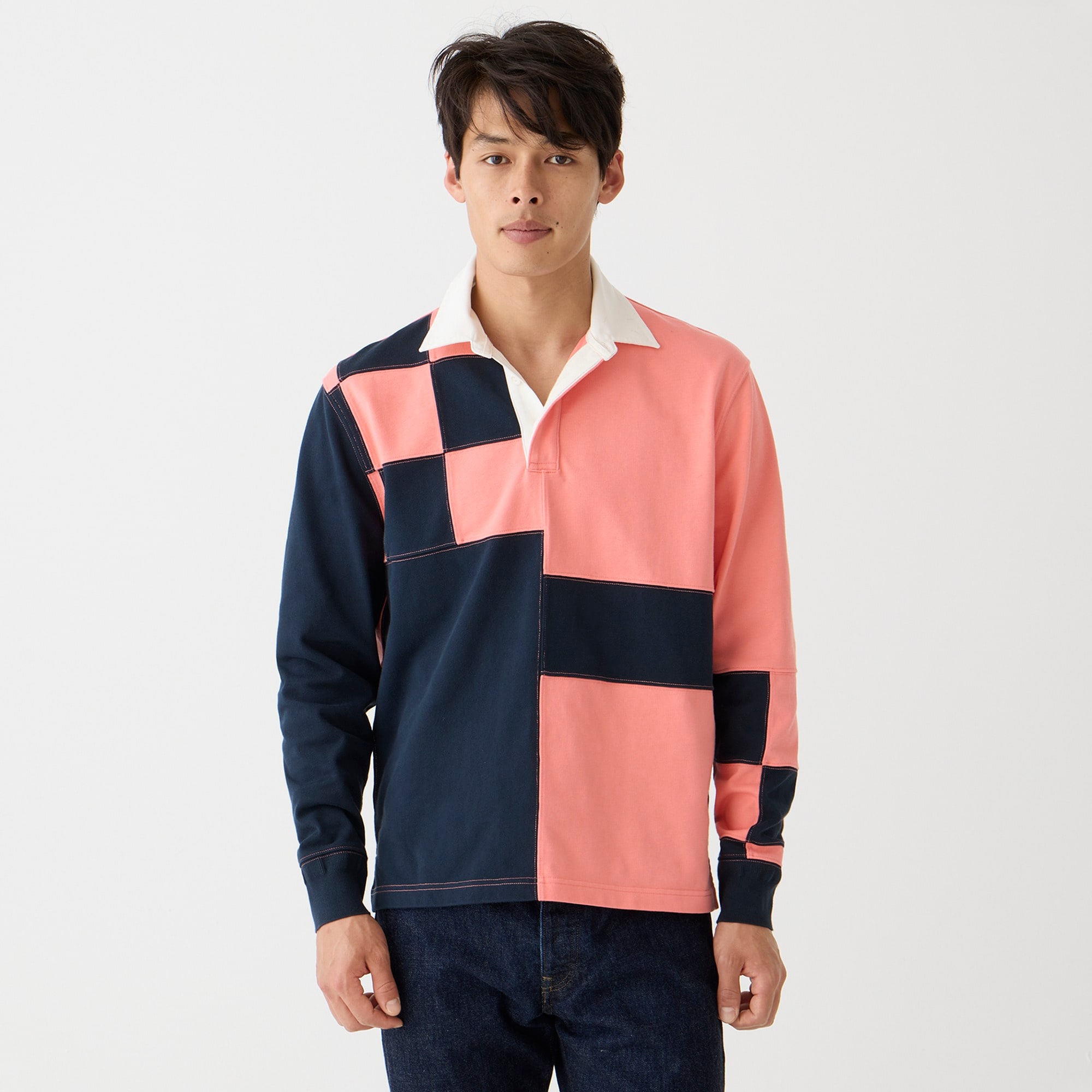mens Limited-edition Union LA X J.Crew pieced rugby shirt