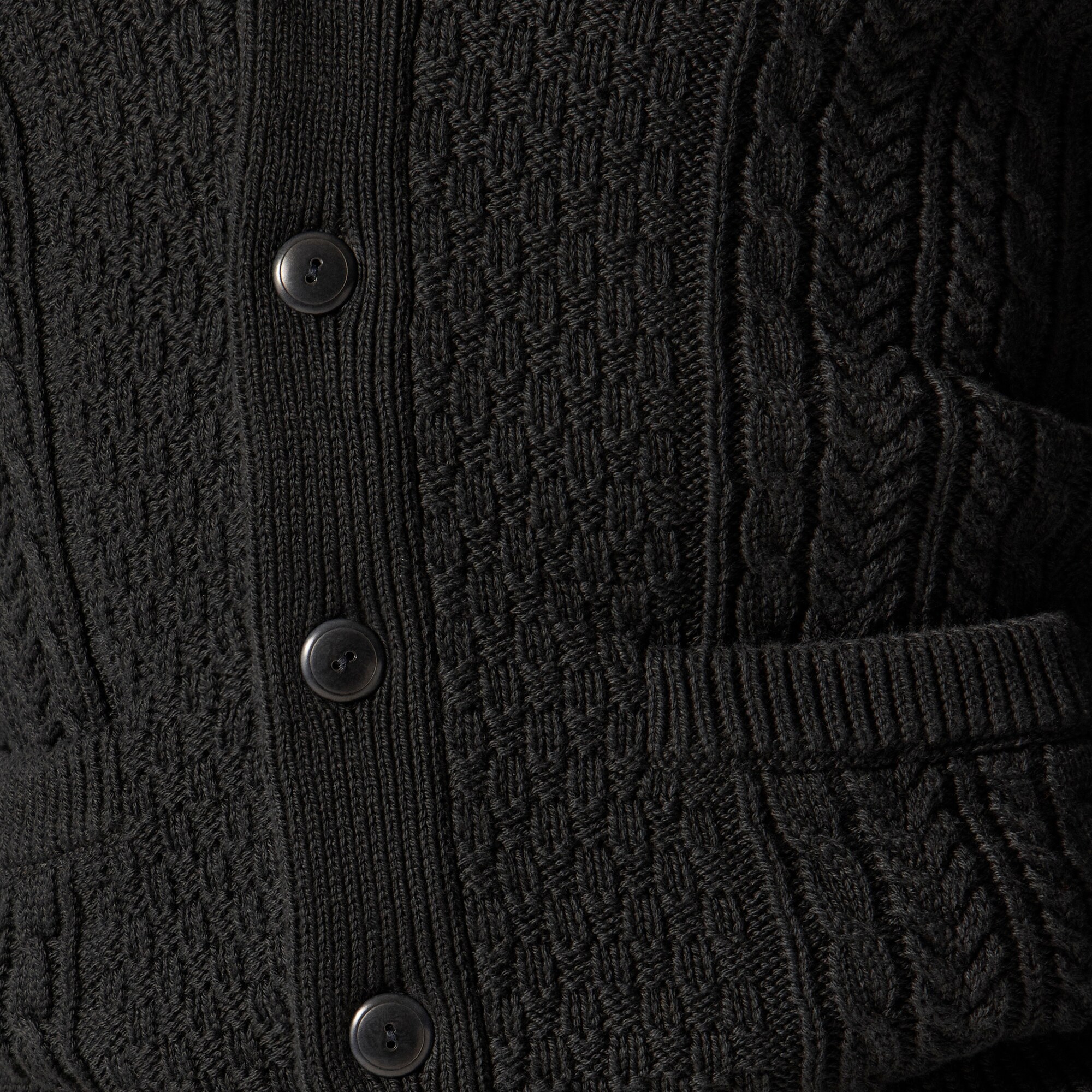 Heritage cotton cable-knit shawl-collar sweater