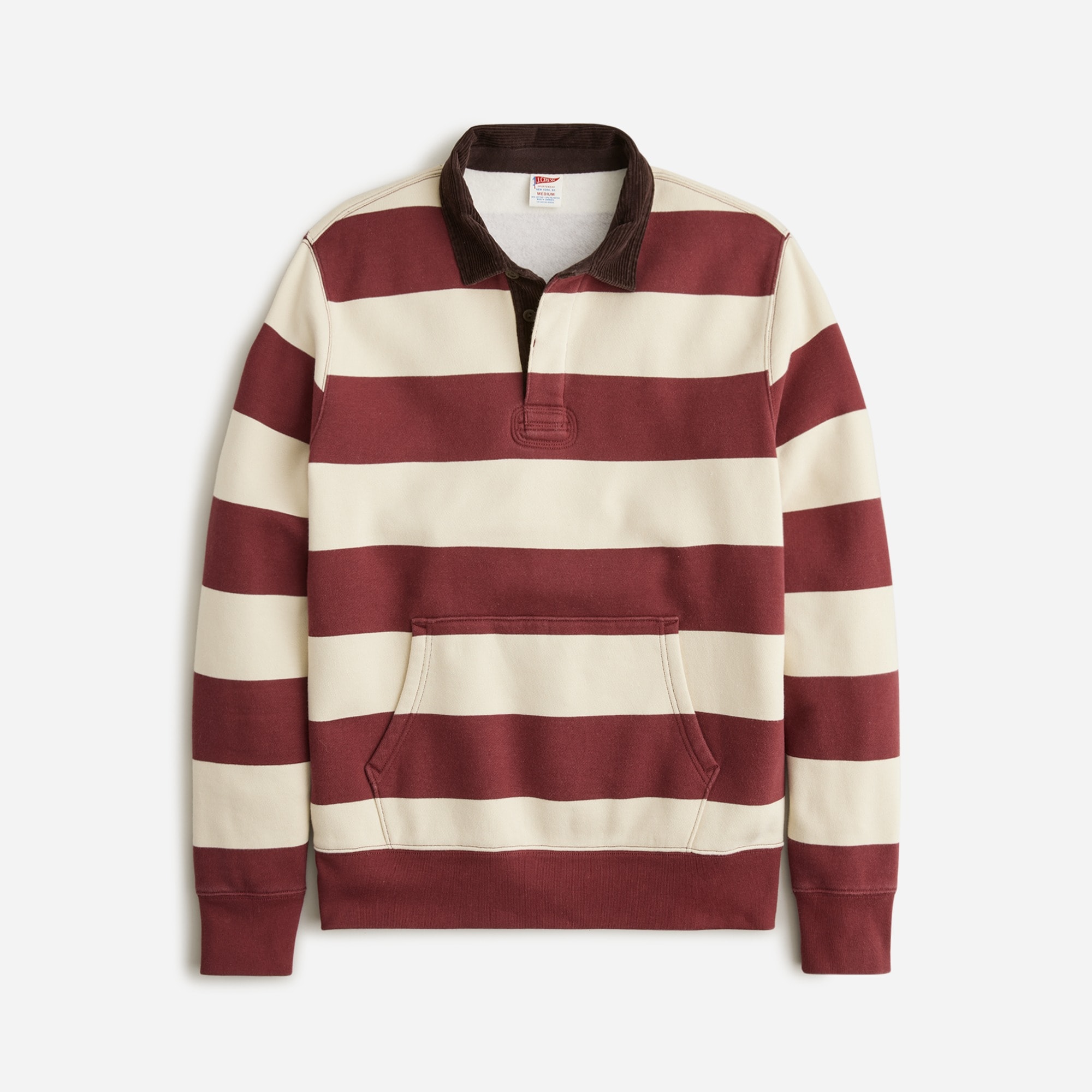 Heritage 14 Oz. Fleece Rugby Pullover With Corduroy Collar