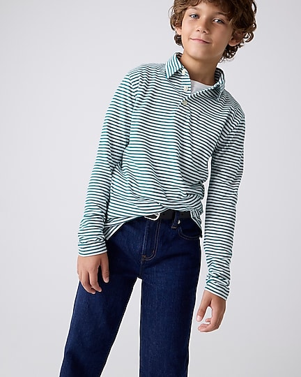 j.crew: kids' long-sleeve polo shirt in stripe for boys