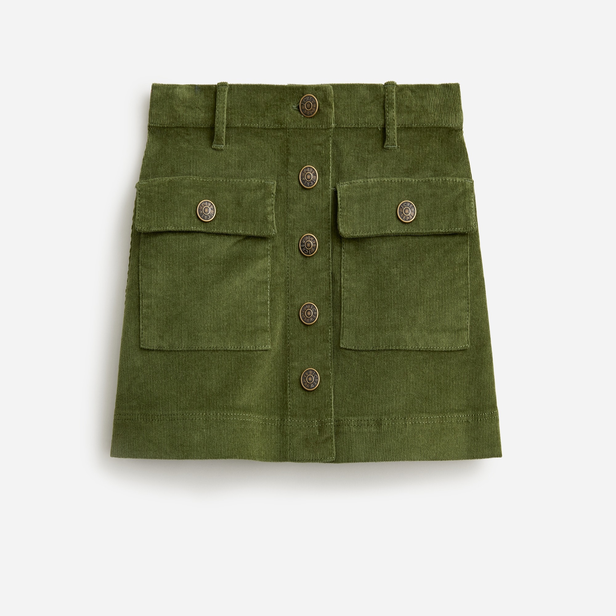 Girls' button-front corduroy skirt