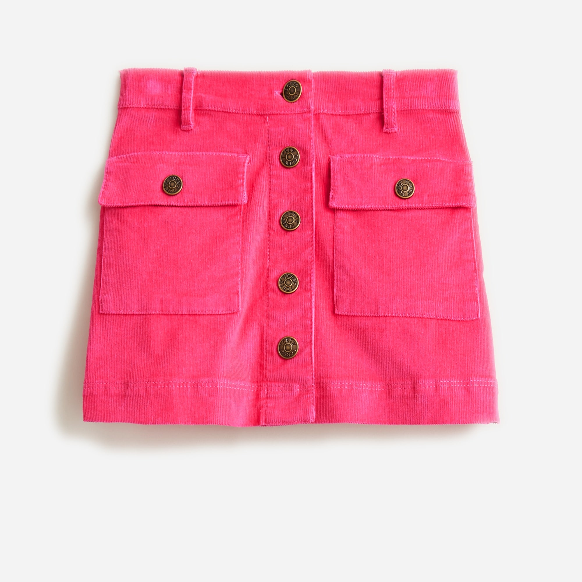  Girls' button-front corduroy skirt