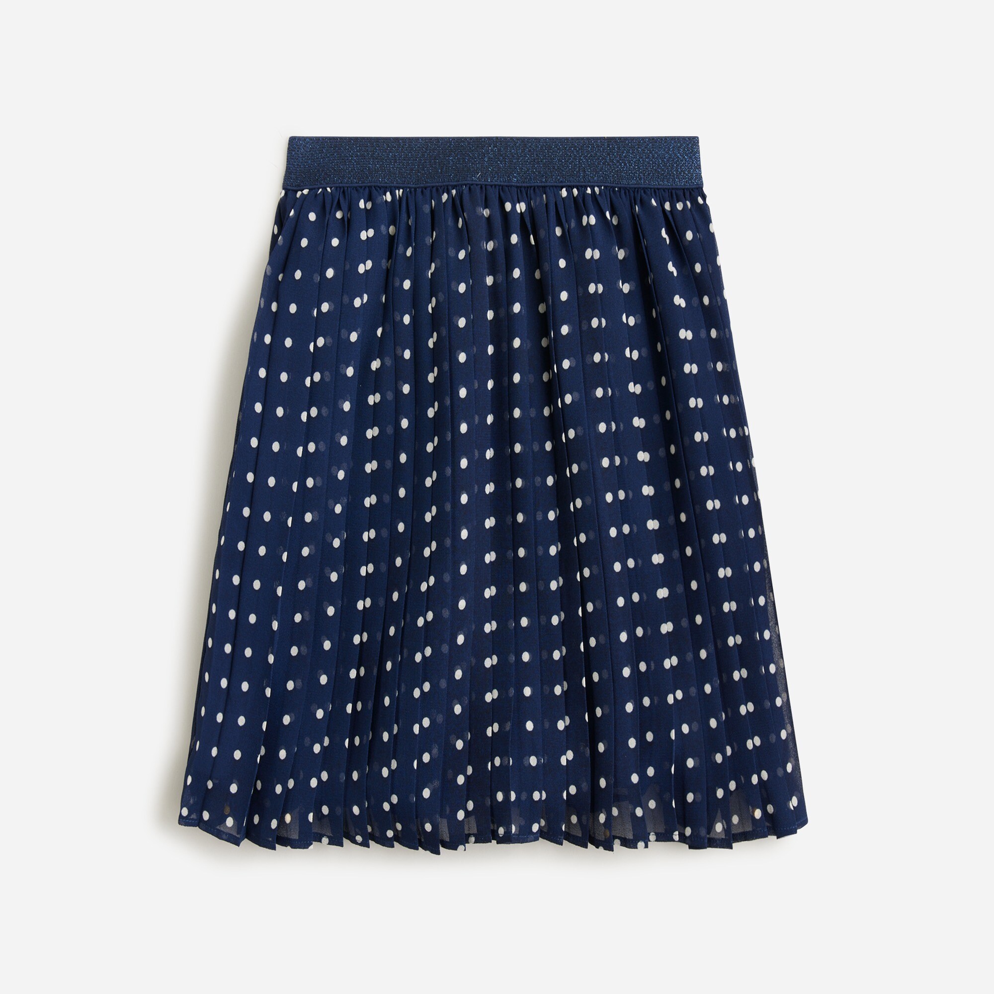 Girls' pleated skirt in polka-dot chiffon