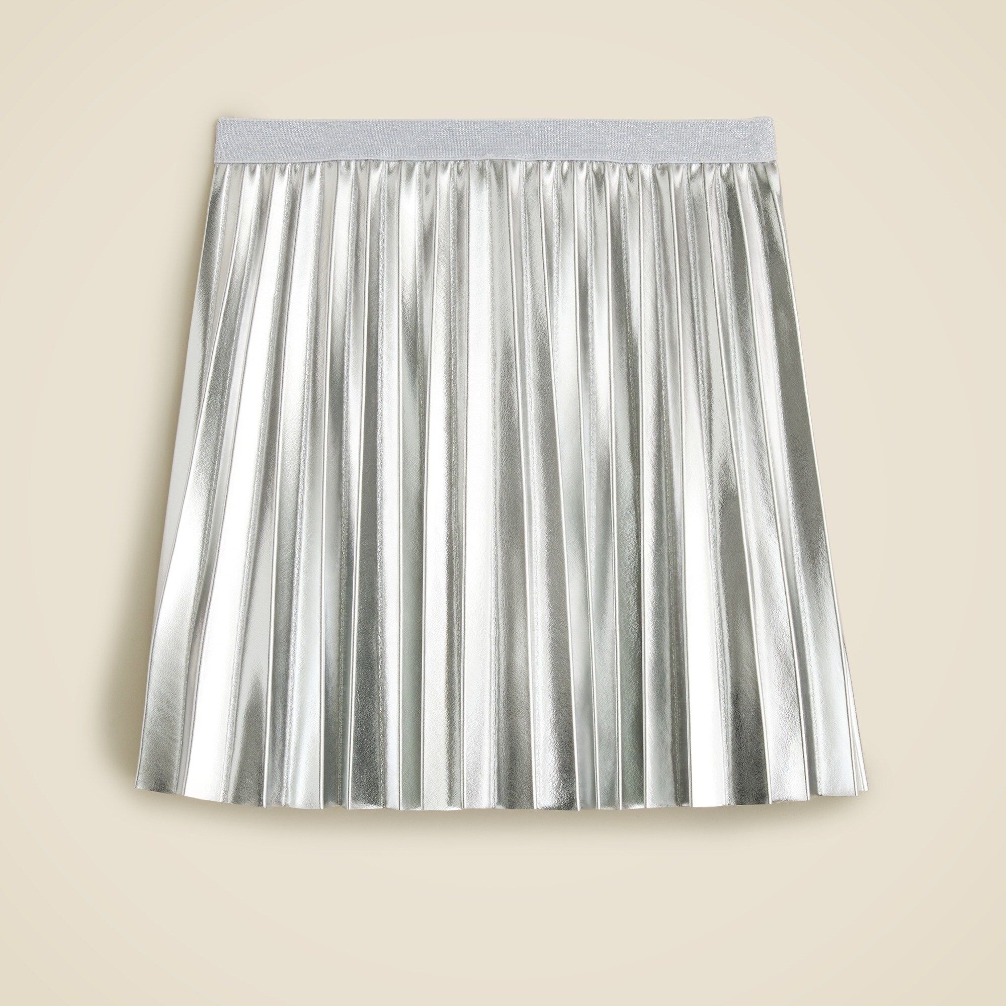 girls Girls' pleated pull-on skirt in metallic