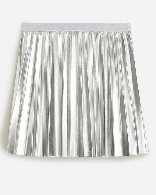 girls Girls' pleated pull-on skirt in metallic