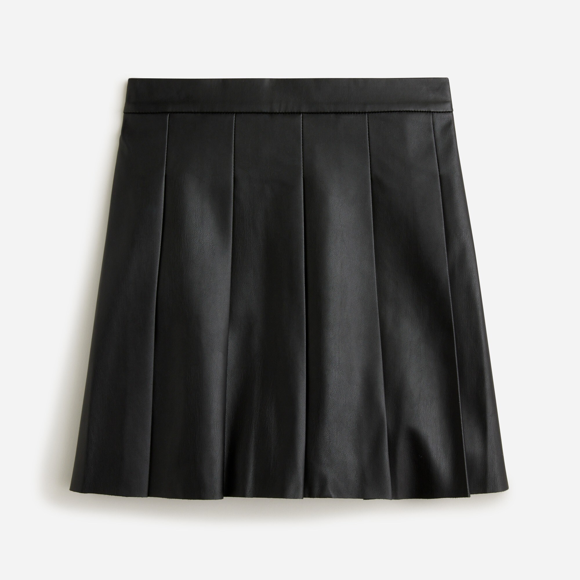  Girls' faux-leather pleated mini skirt