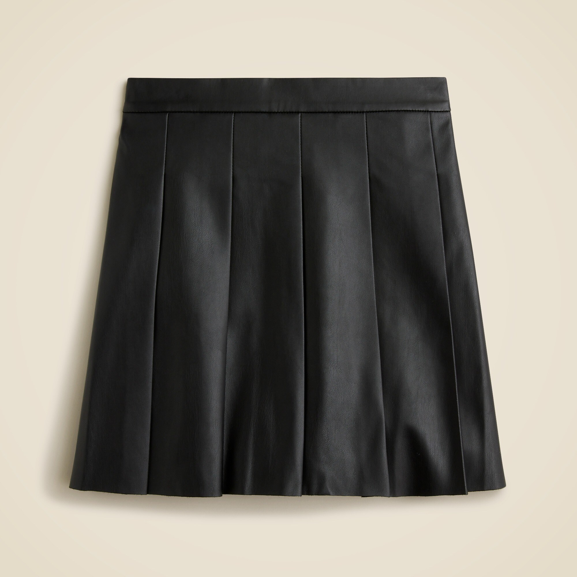 Girls Faux leather Pleated Mini Skirt For Girls J.Crew
