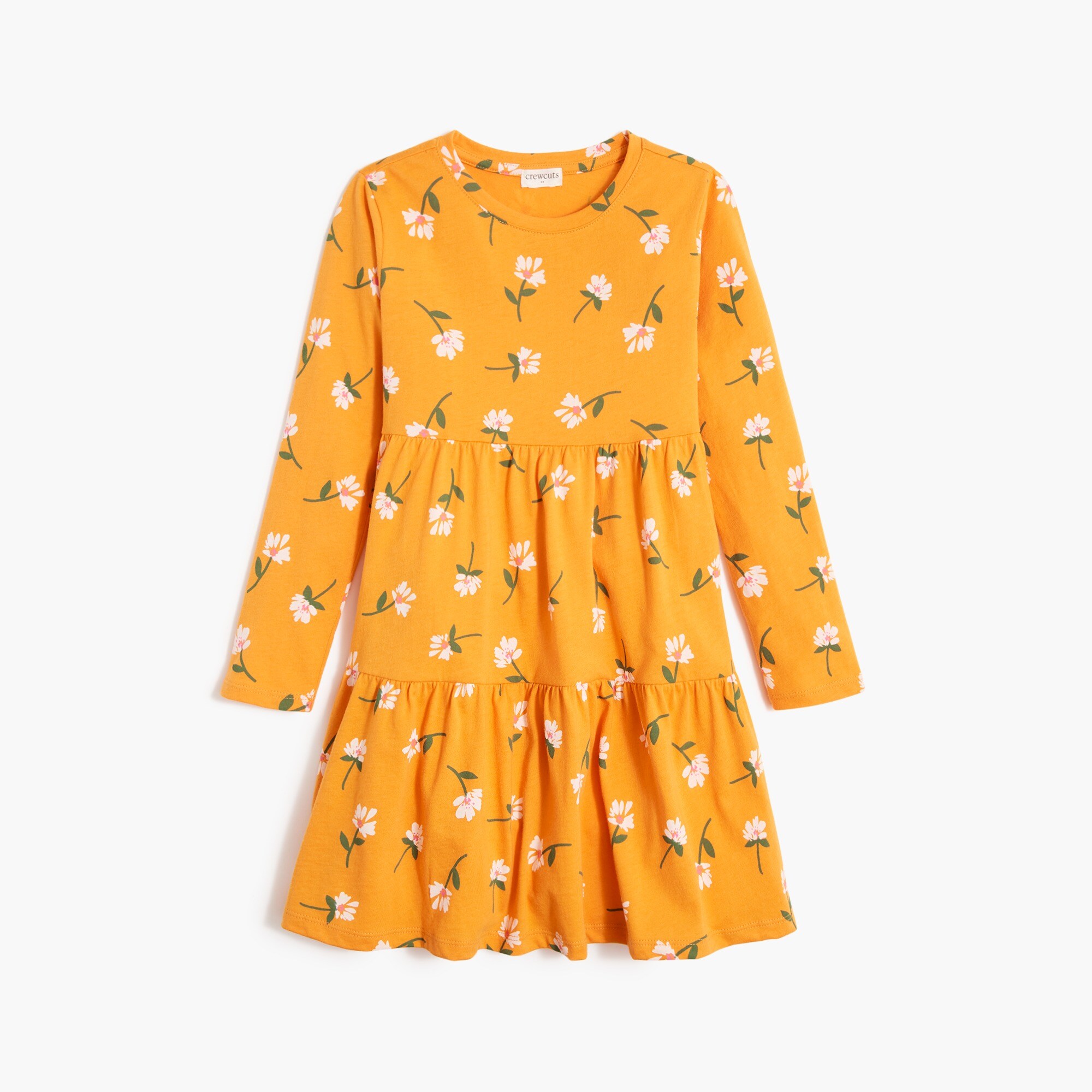 Girls' floral long-sleeve dress