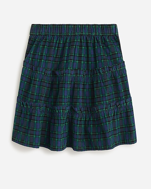  Girls' ruffle skirt in plaid corduroy
