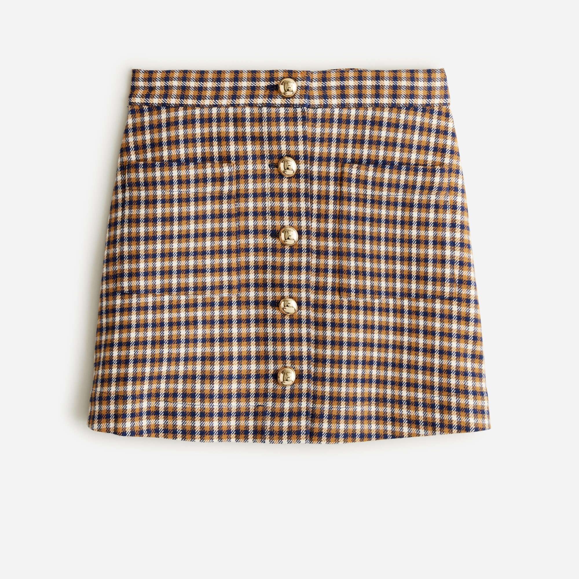 J.Crew Girls Button front Plaid Skirt For Girls