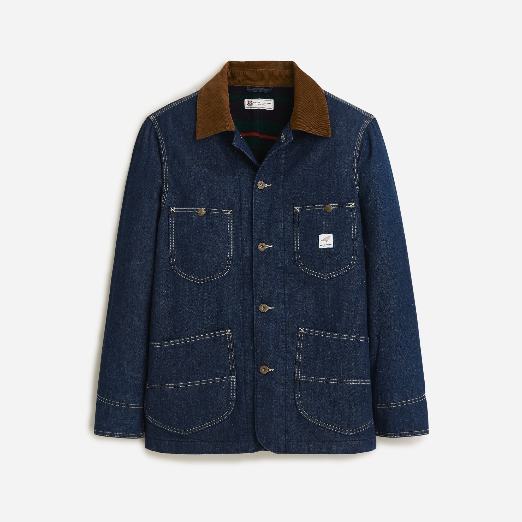 mens Wallace &amp; Barnes blanket-lined denim chore jacket