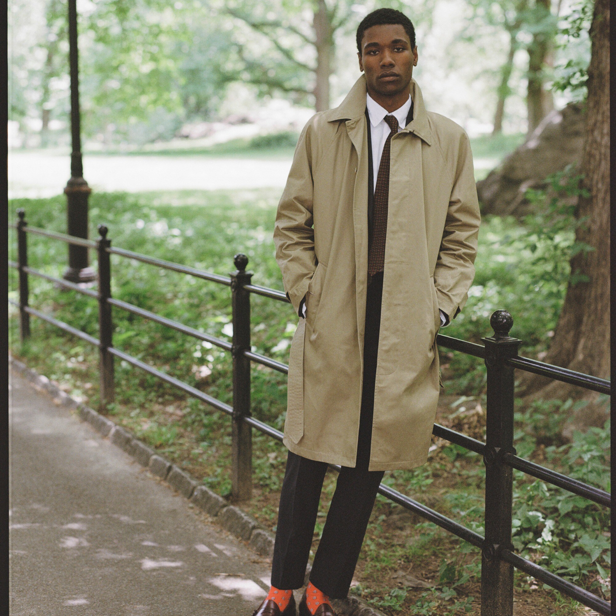 J.Crew Rivington Trench Coat In Water resistant Cotton For Men