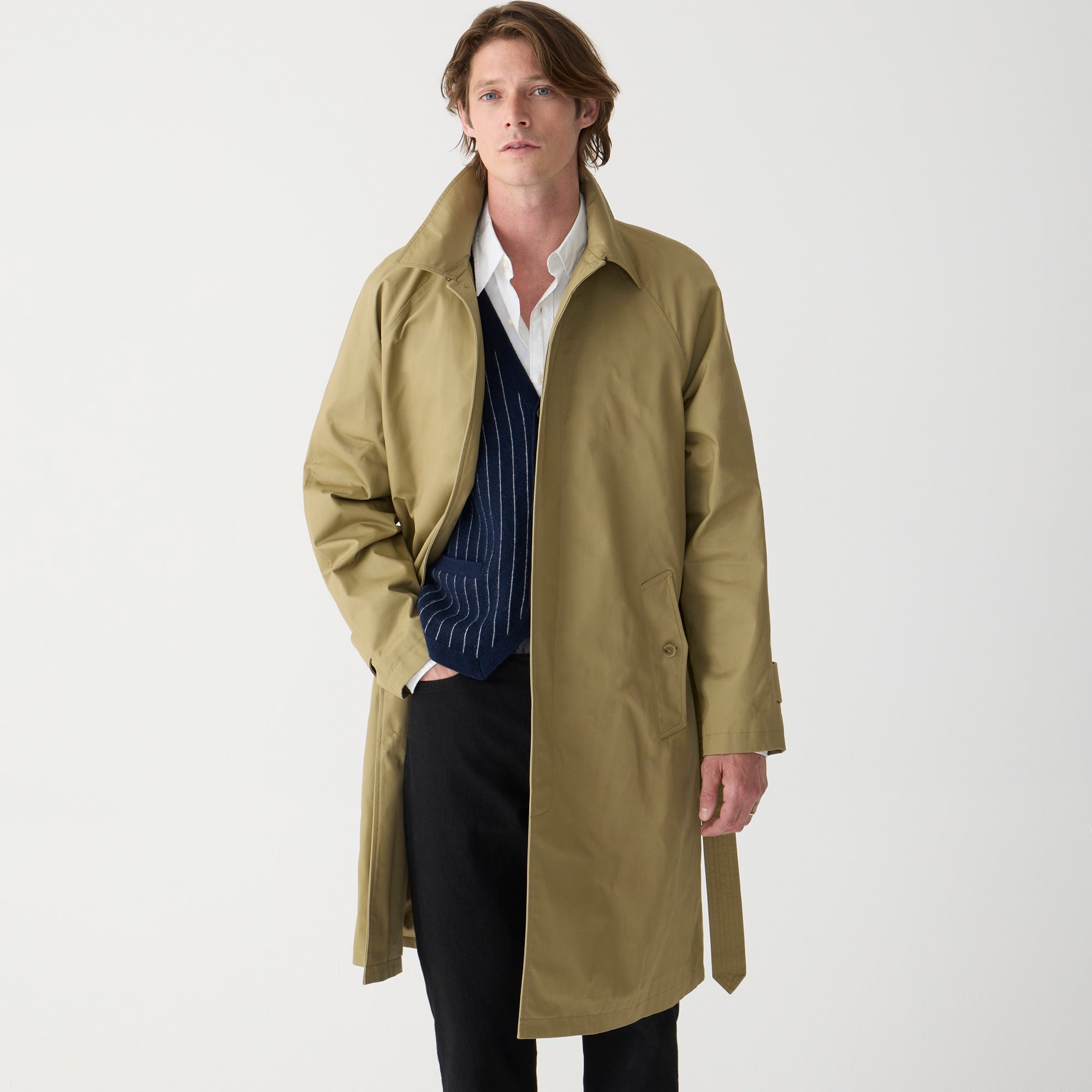 j.crew: ludlow trench coat in water-resistant cotton for men