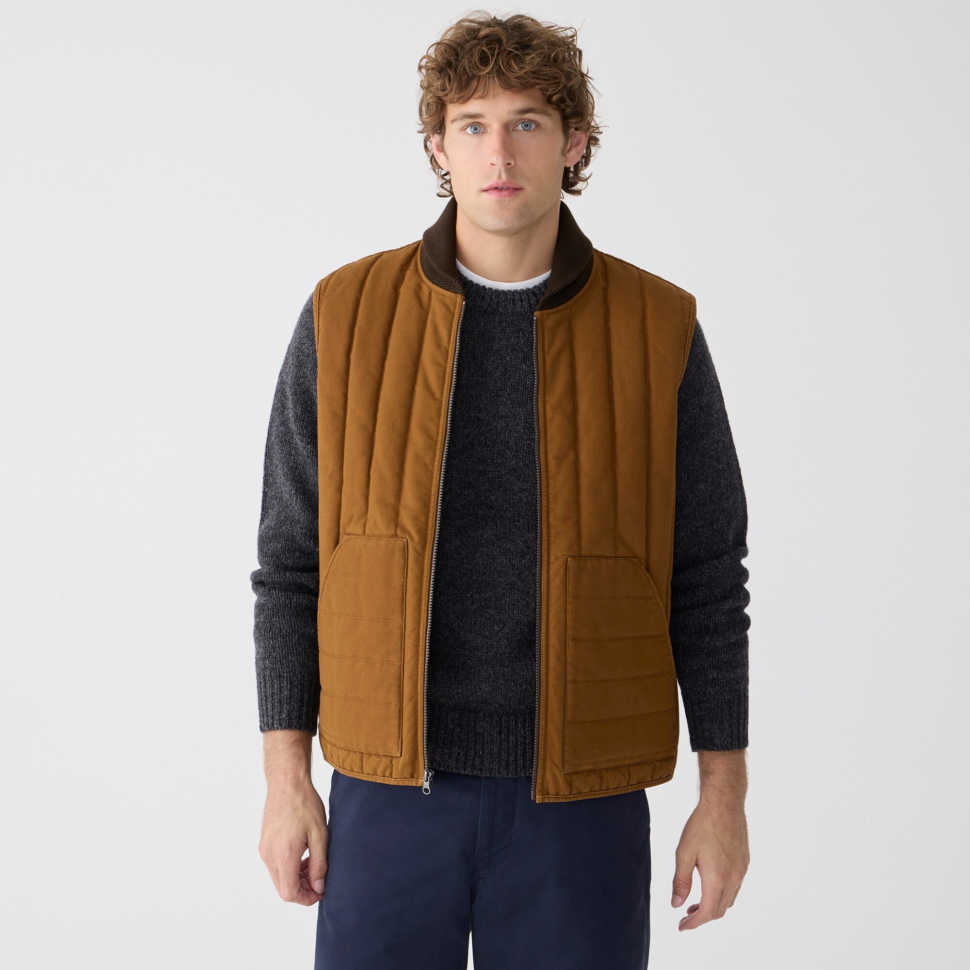 mens Wallace &amp; Barnes canvas work vest with PrimaLoft&reg;