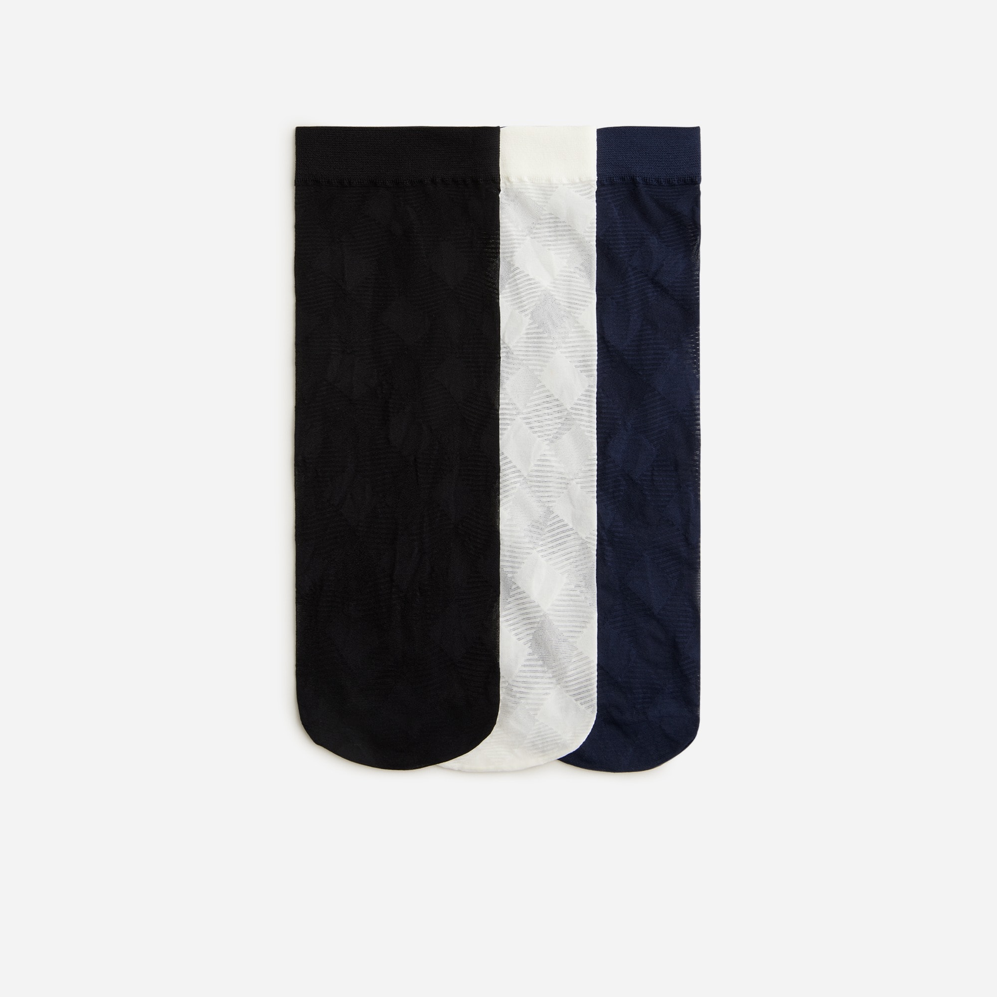 Sheer buffalo plaid socks three-pack