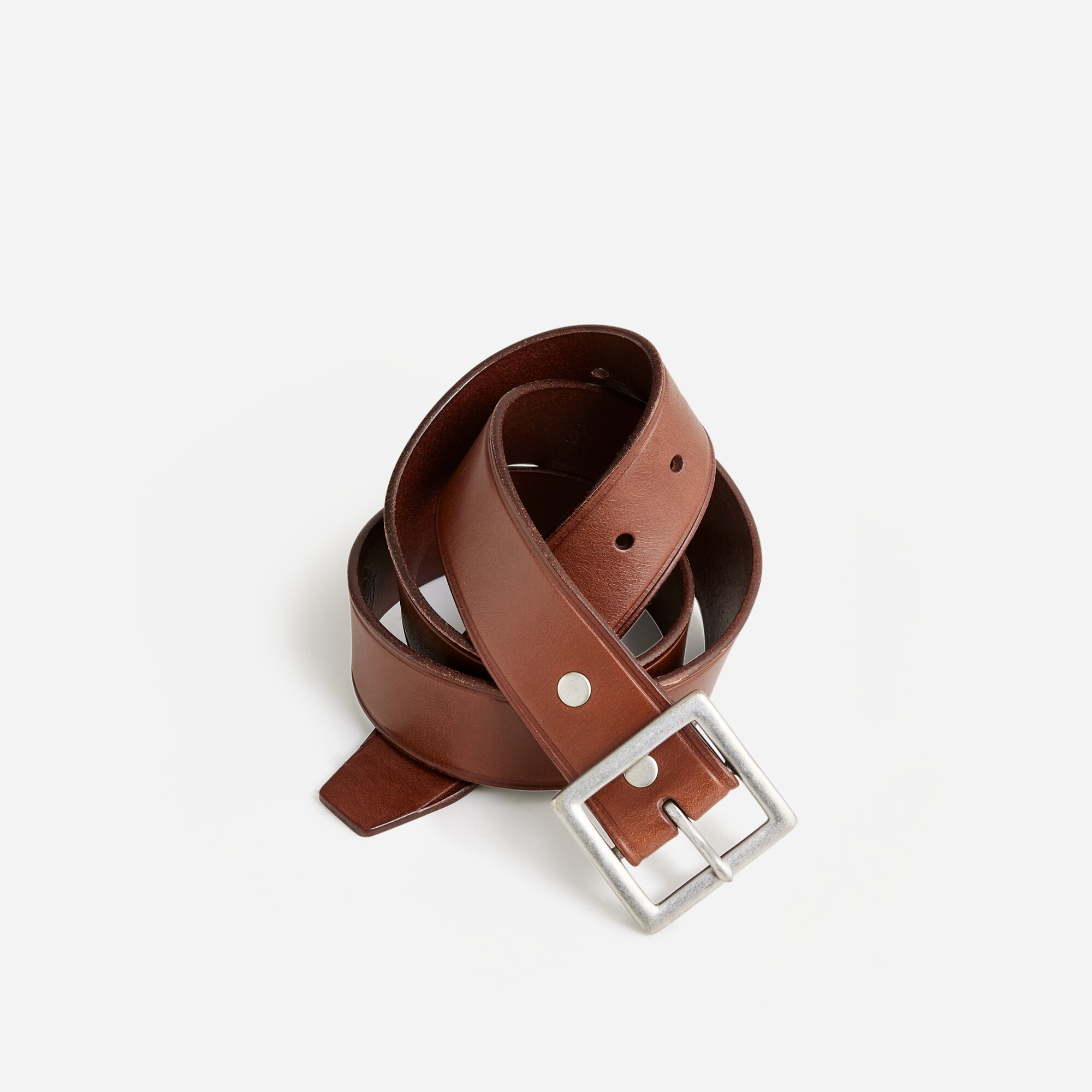  Wallace &amp; Barnes Italian leather belt with square brass buckle
