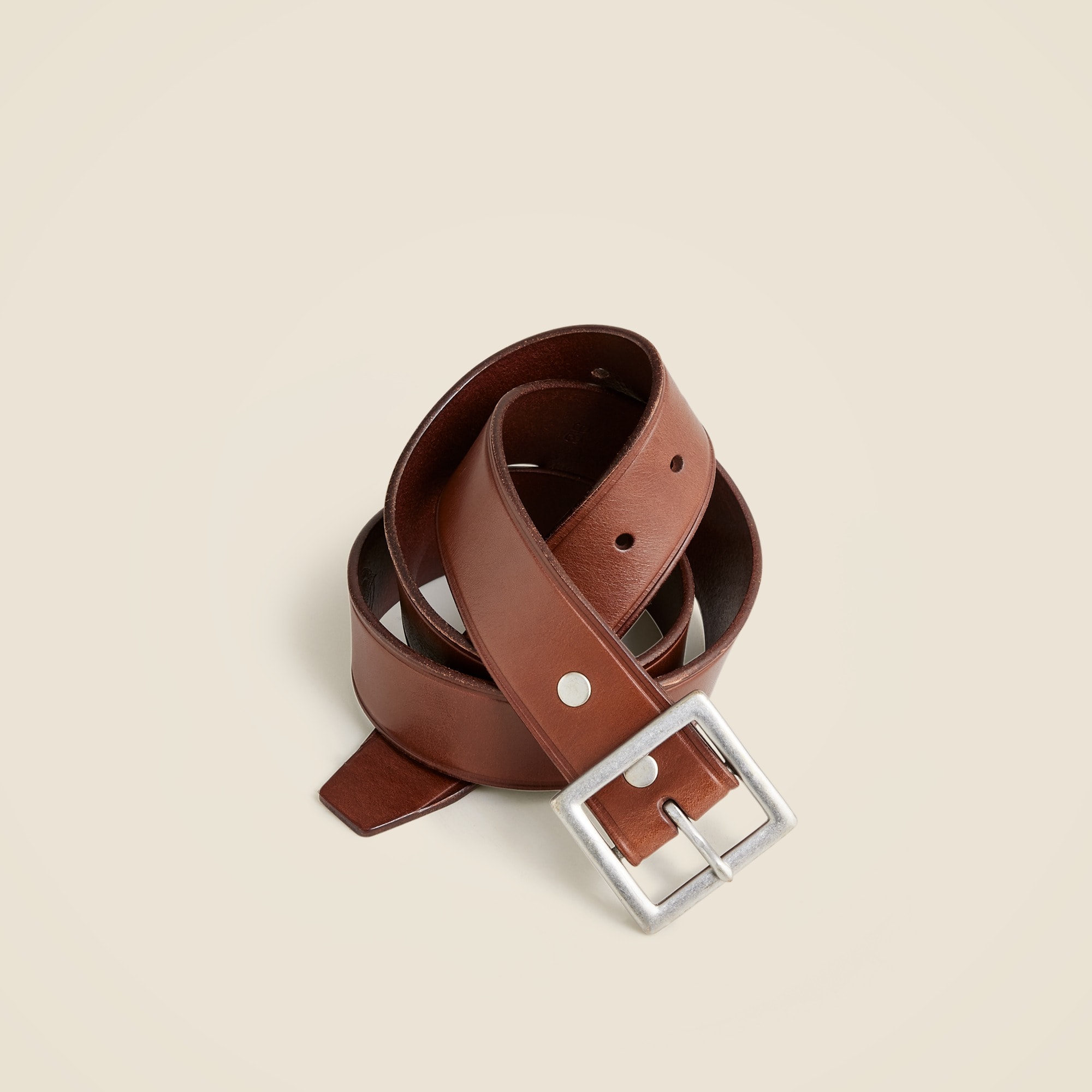  Wallace &amp; Barnes Italian leather belt with square brass buckle