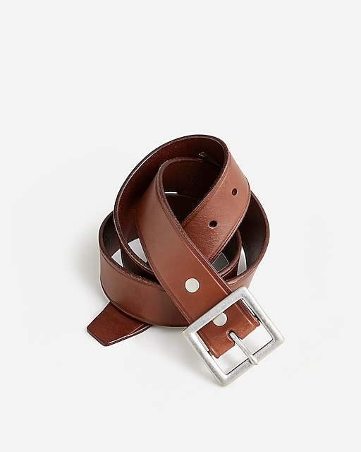 mens Wallace &amp; Barnes Italian leather belt with square brass buckle
