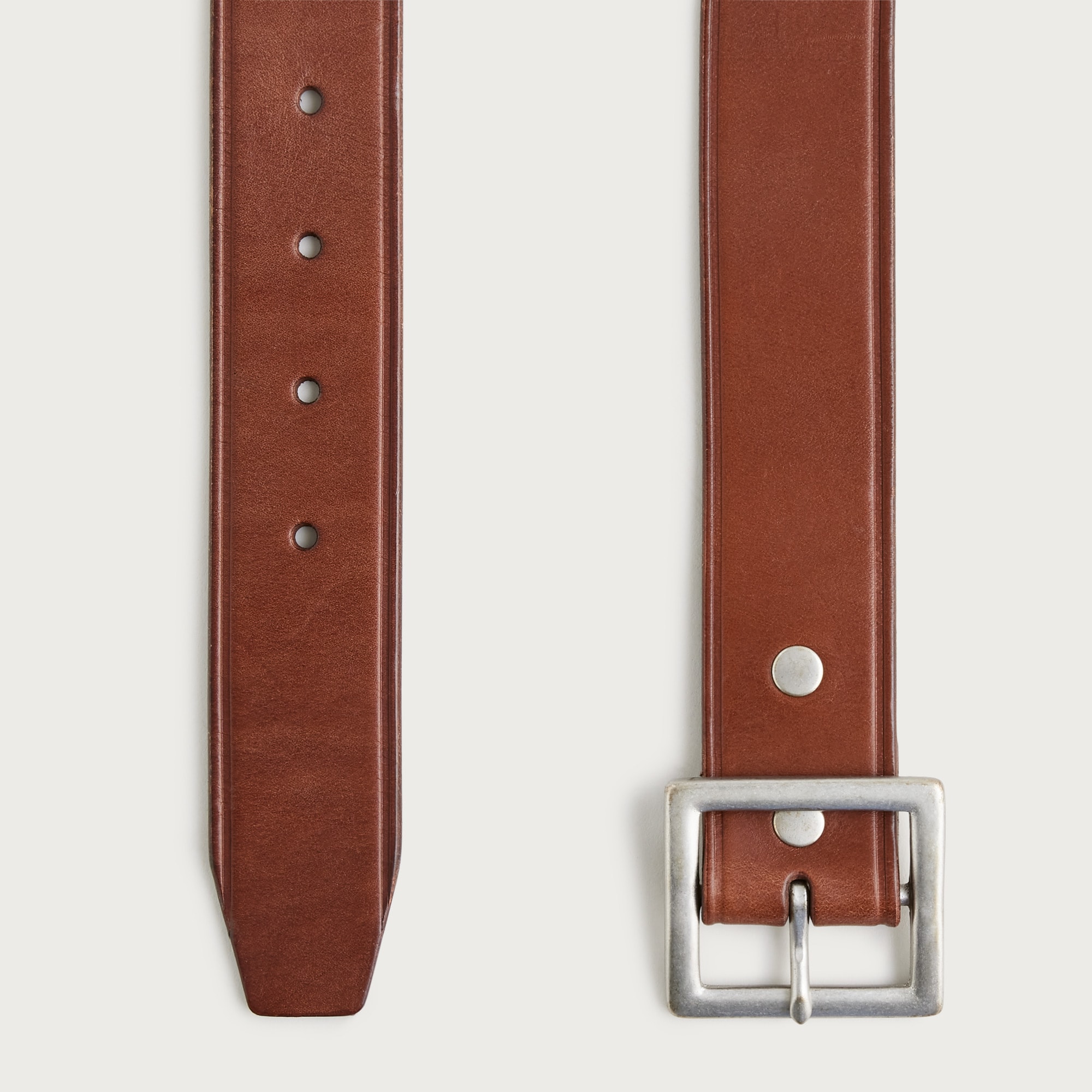 Wallace & Barnes Italian leather belt with square brass buckle