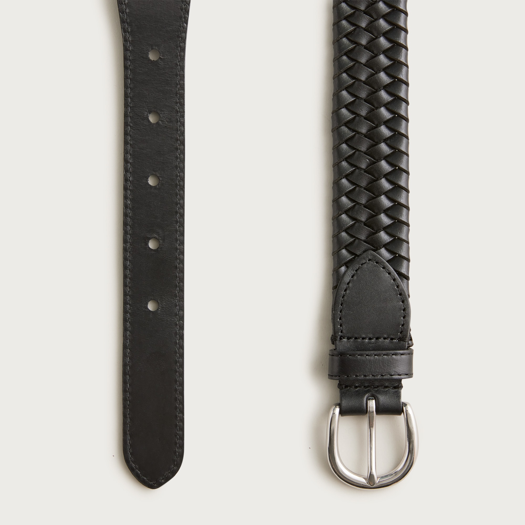 Woven Elasticated Italian Leather Belt For Men | J.Crew display picture 3