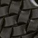 Woven elasticated Italian leather belt BLACK