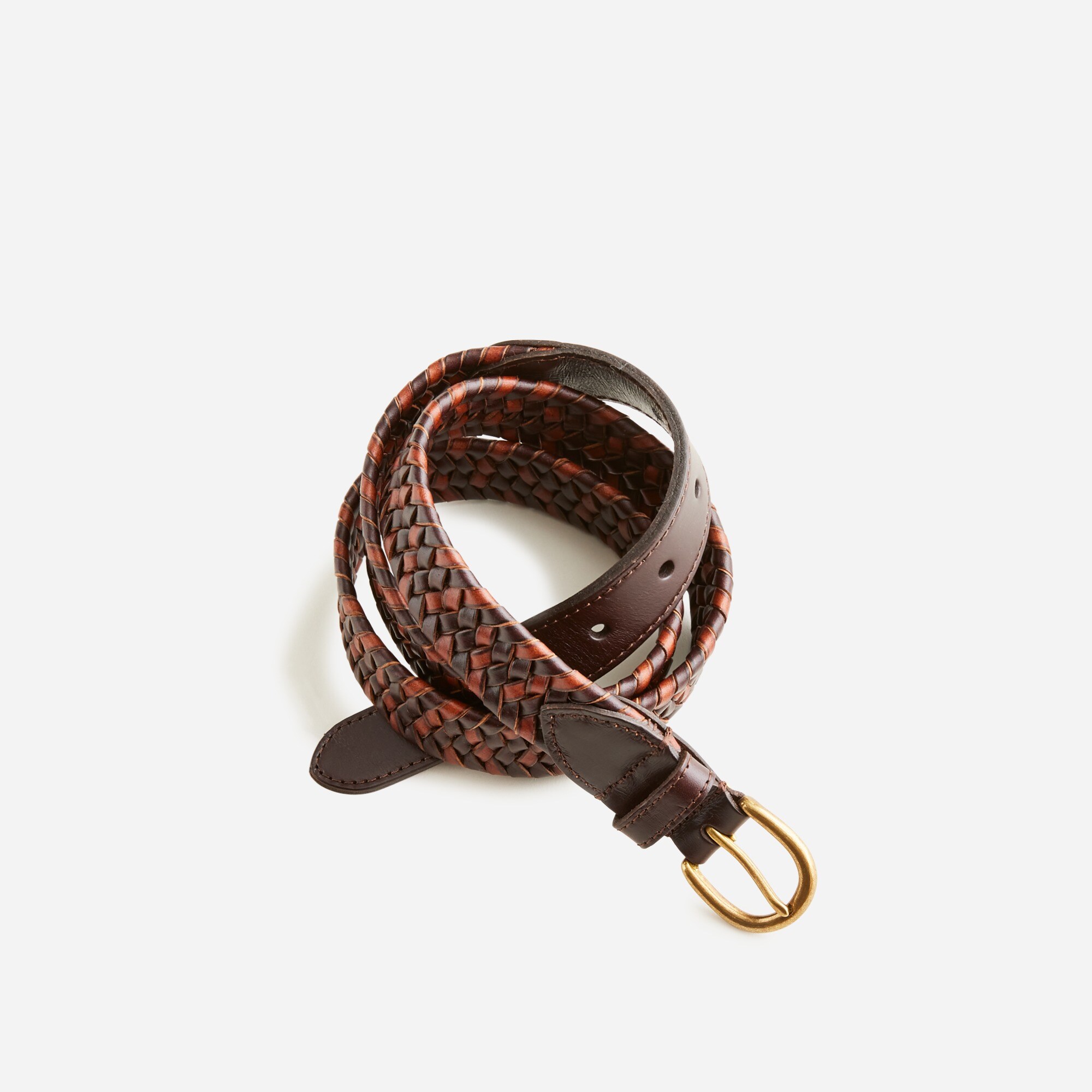 mens Woven elasticated Italian leather belt