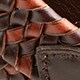 Woven elasticated Italian leather belt MIXED BROWN
