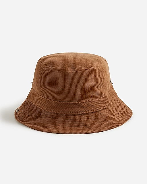  Garment-dyed corduroy bucket hat with snaps