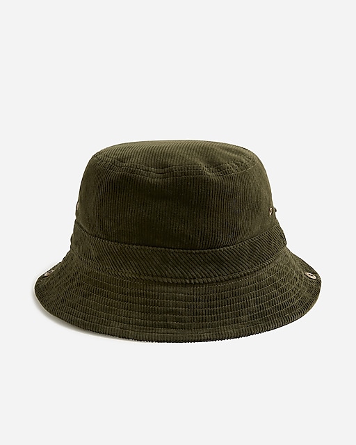  Garment-dyed corduroy bucket hat with snaps
