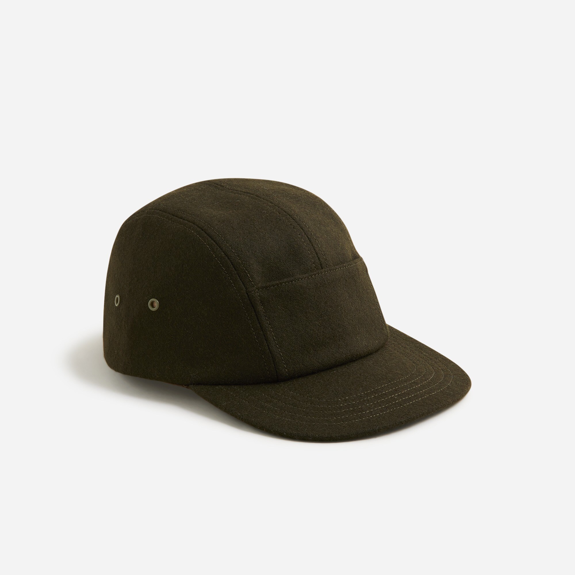  Four-panel wool-blend cap with pocket
