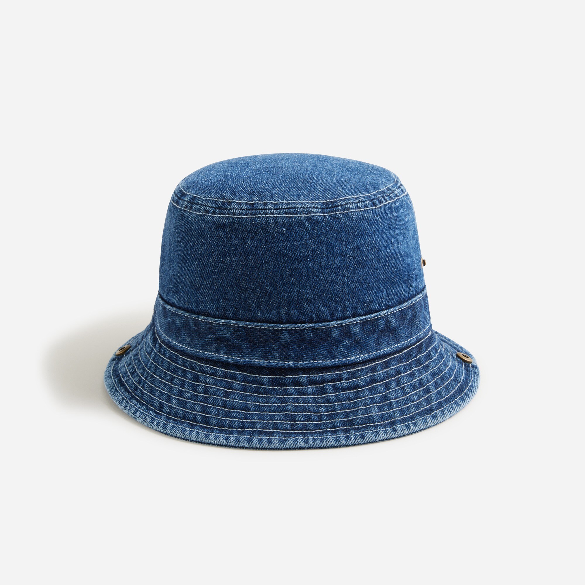 J.Crew Men's Denim Bucket Hat with Snaps (Size Small-Medium)