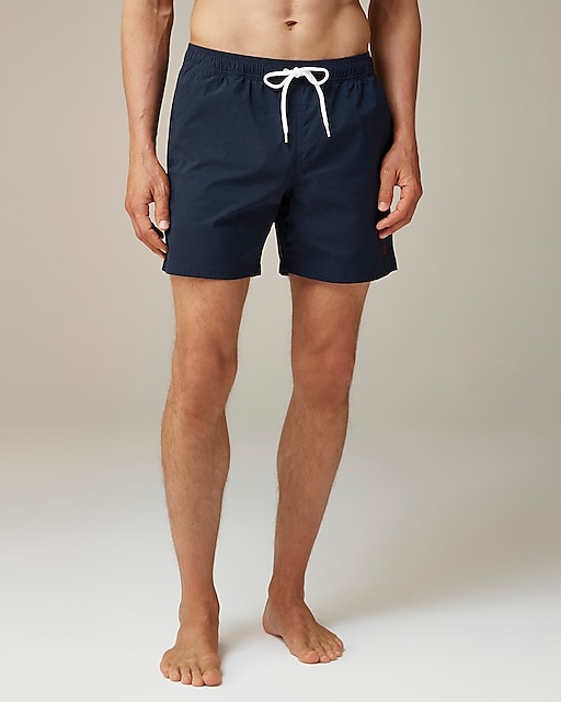 mens 6&quot; embroidered oarsman stretch swim trunk with ECONYL&reg; nylon